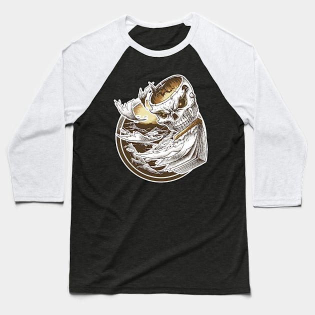 Skull Baseball T-Shirt by MarkusManson